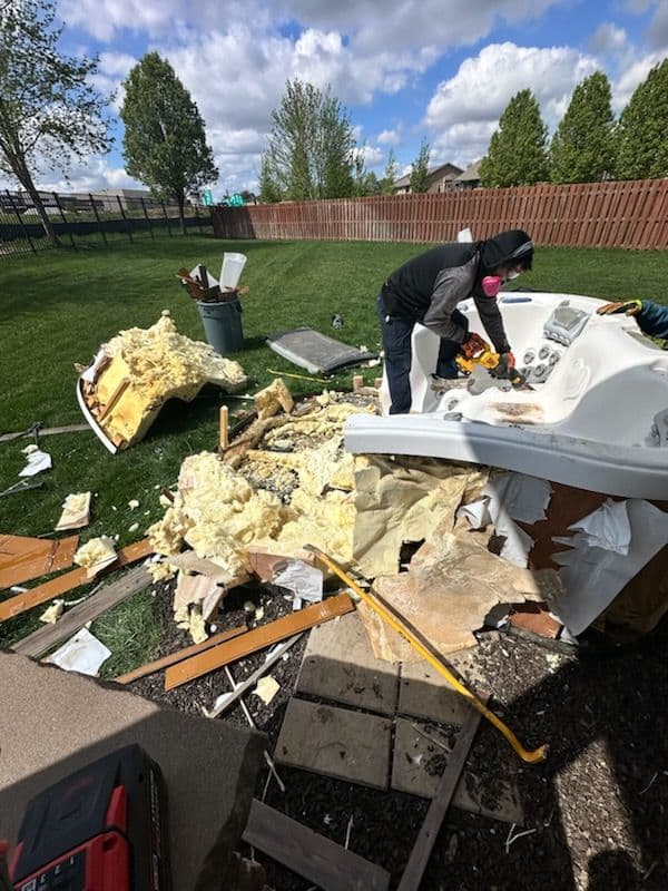 Gallery photos for Efficient Hot Tub Removal in Local Backyard: Image #1